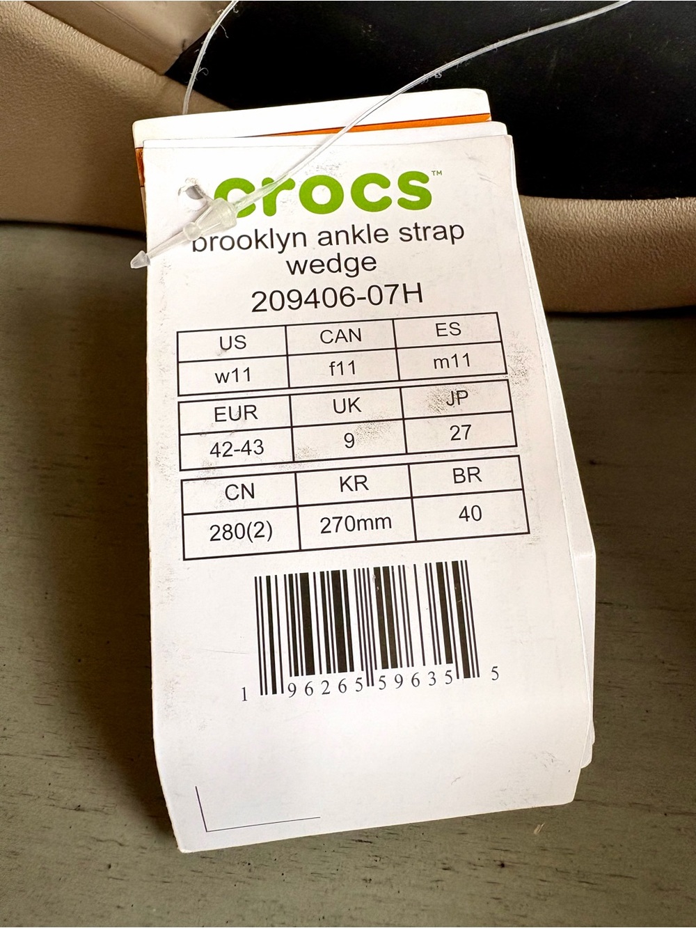 Crocs Brooklyn Ankle Strap Wedge Sandal Black Tan Women Size 11 NEW Summer - Picture 13 of 16